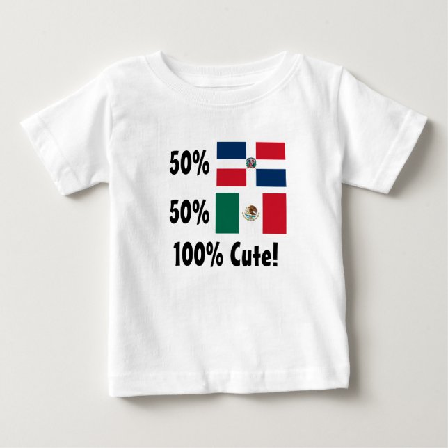 Gullig mexikan 100% för 50% dominikan 50% t-shirt (Framsida)