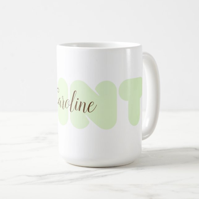 Gullig Minttypografi tillfogar den kända Kaffemugg (Framsida höger)