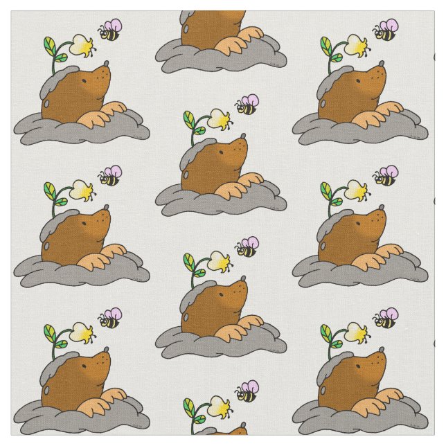 gullig moletecknad med ett blommabimönster tyg (Närbild)