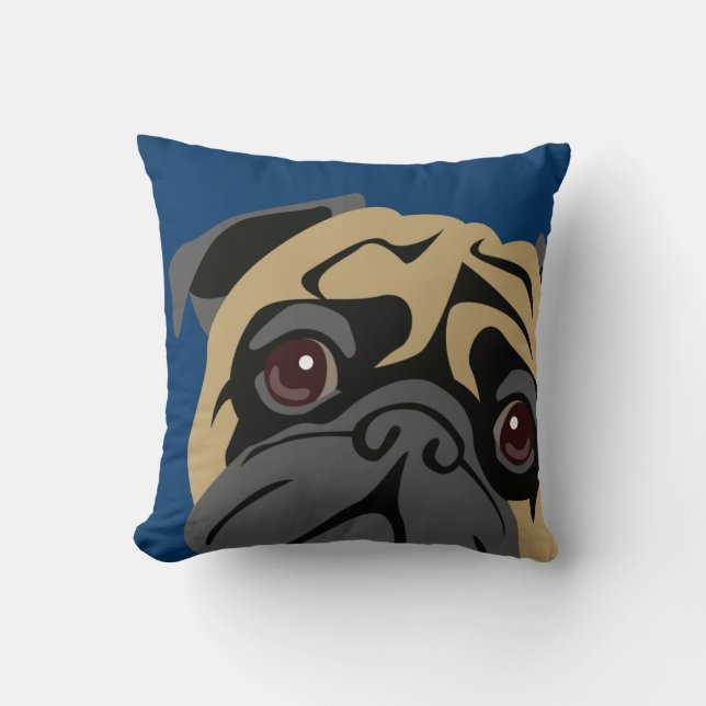 Gullig Mops Kudde (Framsida)