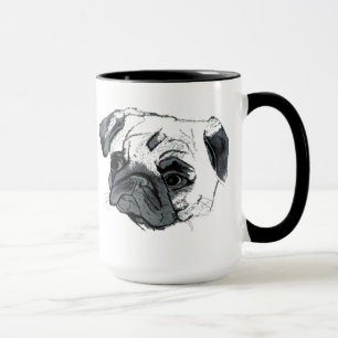 Gullig mopskaffemugg mugg