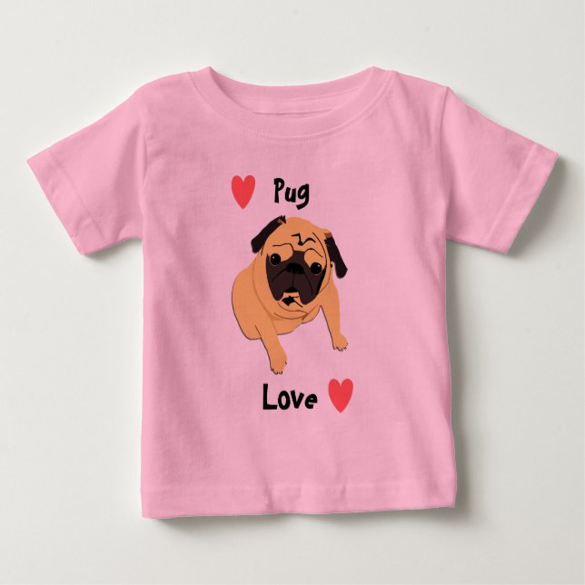 Gullig mopskärlekhund tee (Framsida)