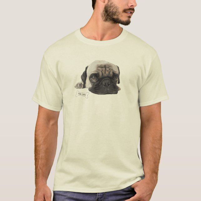 Gullig mopslivT-tröja Tee Shirt (Framsida)