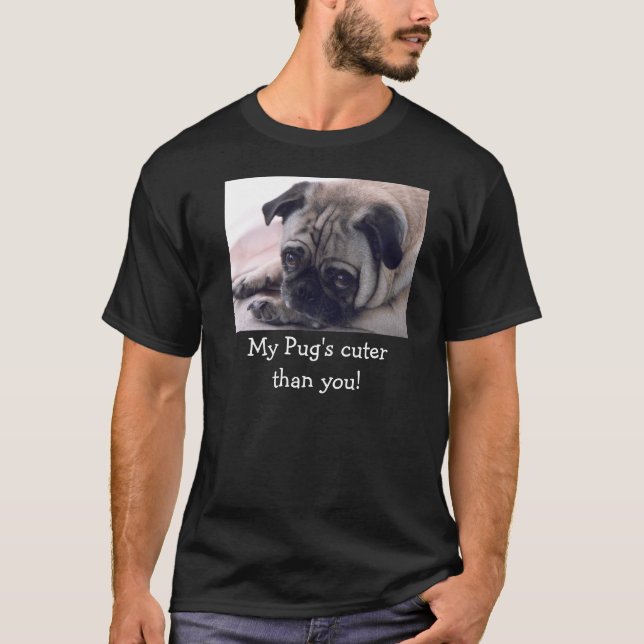 gullig mopsutslagsplats tee shirt (Framsida)