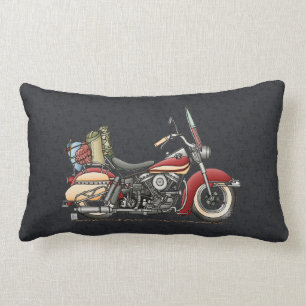 Gullig motorcykel lumbarkudde