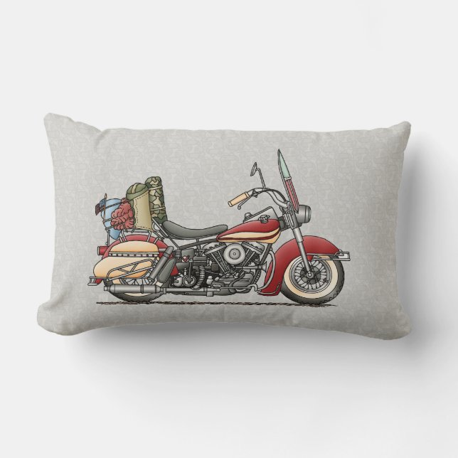 Gullig motorcykel lumbarkudde (Framsida)