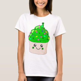 Gullig muffin för grön klöverst patricks day t-shirt