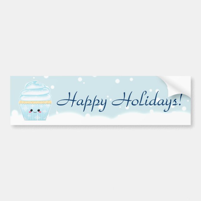 Gullig muffin för Kawaii julSnowflake Bildekal (Framsidan)