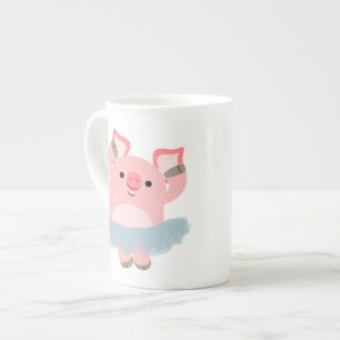 Gullig mugg för benporslin för