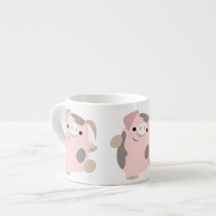Gullig mugg för espresso för tecknaddansgris espressomugg