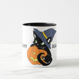 Gullig mugg för happy halloweenkattungekaffe