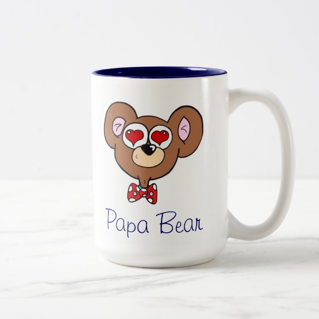 Gullig mugg för kaffe för blåttpappabjörn (Höger)