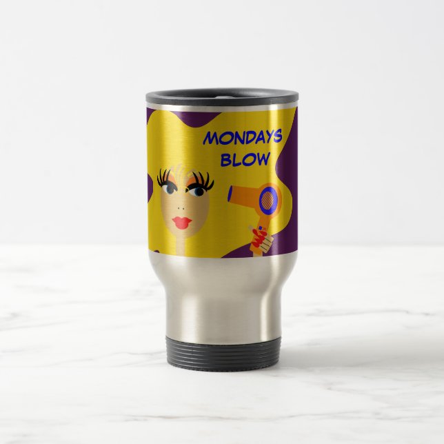 Gullig mugg för kaffe för tecknadflicka"Måndagar (Center)