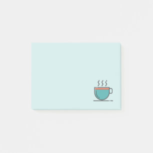 Gullig mugg för tecknadkaffeTea Post-it Block