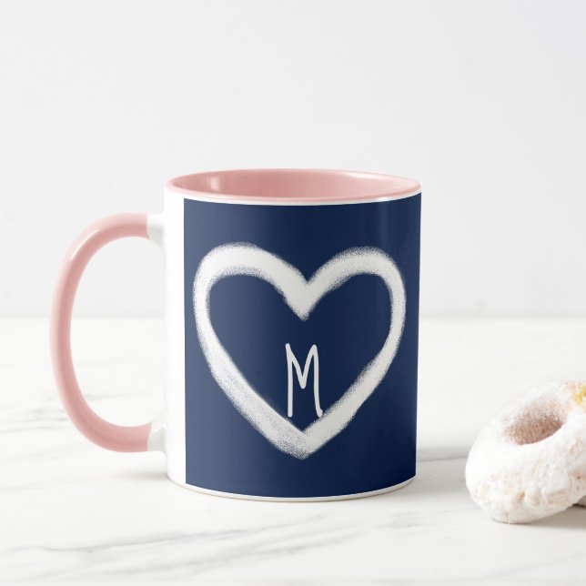 Gullig mugg för valentin för hjärta för (Med munk)