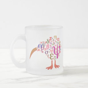 Gullig mugg: Smart Kiwi Frostad Glasmugg