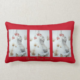 Gullig mus och röd konst för djurliv för lumbarkudde