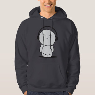 Gullig musiktecknad - hörlurar hoodie