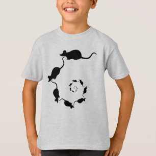 Gullig musspiral. Svart möss på Cream. T-shirt