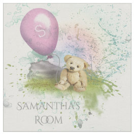 Gullig nalle barnkammare för flicka för tyg