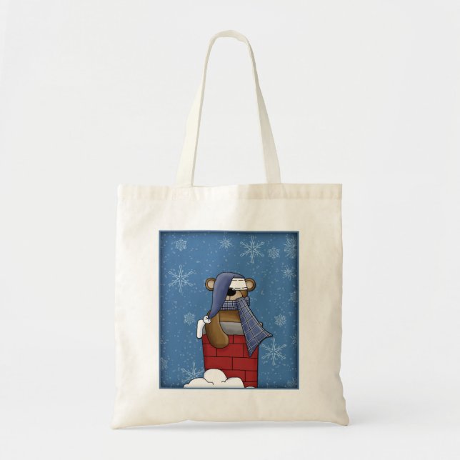 Gullig nalle - juldesign tygkasse (Framsidan)