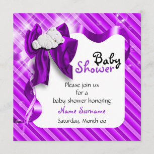 Gullig nallebaby shower inbjudningar