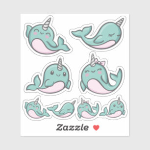 Gullig Narwhal vinyl Klistermärken