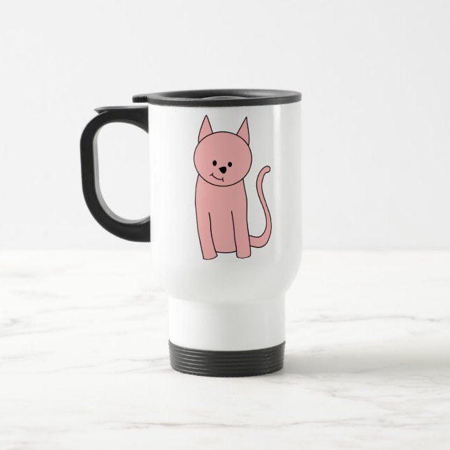 Gullig nätt rosa katt resemugg (Vänster)