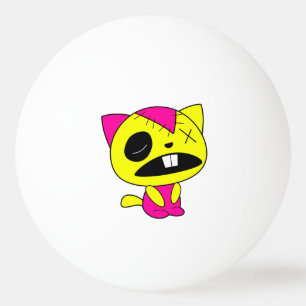 Gullig neonZombiekattunge Pingisboll