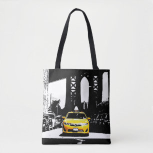 Gullig New York City Nyc gulttaxi Brooklyn Popart Tygkasse