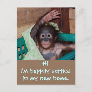 Gullig ny hem- adressändring meddelande vykort