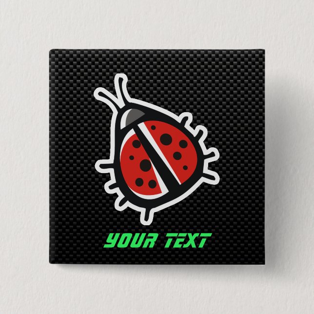 Gullig nyckelpiga; Slätt Knapp (Framsida)