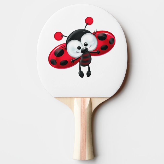 Gullig nyckelpigatecknad pingisracket (Baksidan)