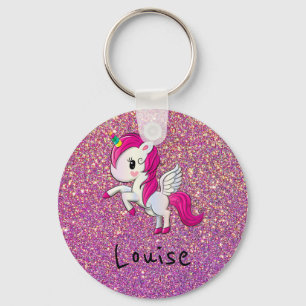 Gullig nyckelring för unicornpersonligkeychain