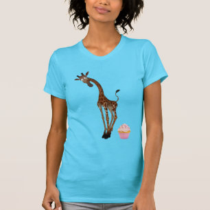 Gullig nyckfull giraff och muffin t shirt