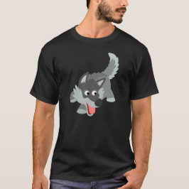 Gullig nyfiken tecknadvargT-tröja T-shirt