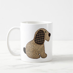 Gullig nyfödd bebis för hund för landstilGingha Kaffemugg