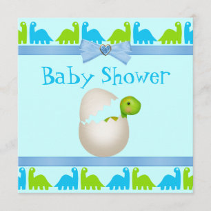 Gullig nyligen kläckt babyDinosaurbaby shower Inbjudningar