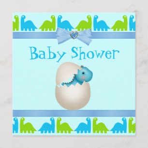 Gullig nyligen kläckt babyDinosaurbaby shower Inbjudningar