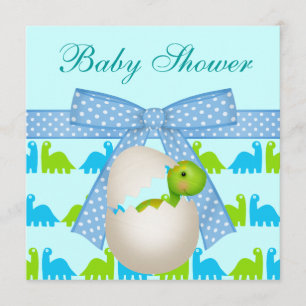 Gullig nyligen kläckt babyDinosaurbaby shower Inbjudningar
