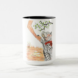 Gullig och färgrik groptjurmugg mugg