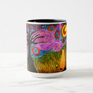 Gullig och färgrik hundmugg mugg