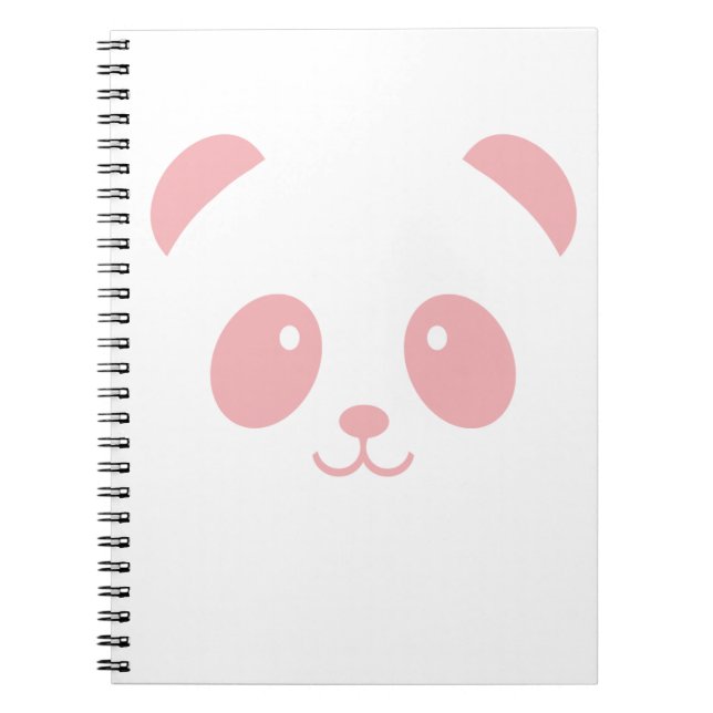 Gullig och kelig rosa Pandaanteckningsbok Anteckningsbok Med Spiral (Framsidan)