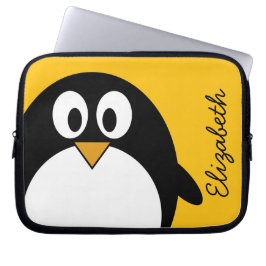 Gullig och modern tecknadpingvin laptop sleeve