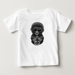 Gullig och nyfiken babygorilla tee shirt