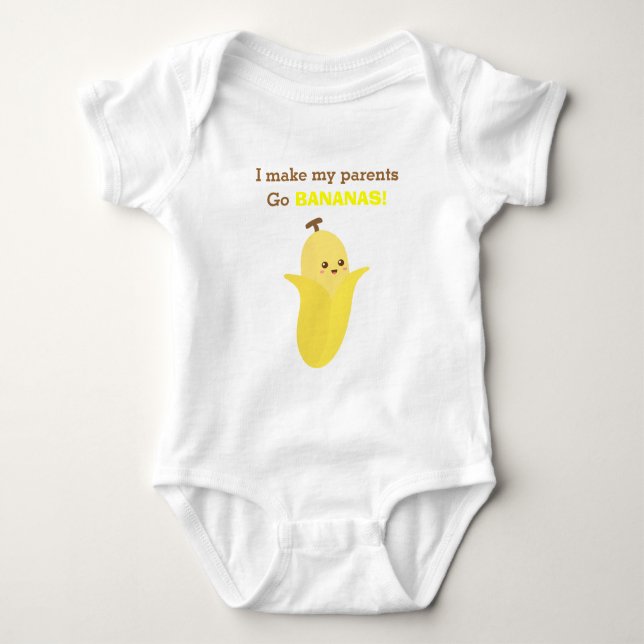 Gullig och rolig banan, för babyar t-shirt (Framsida)