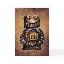 Gullig och rolig beställnings- barnrobotgrattis på