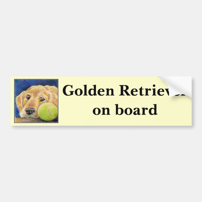 Gullig och rolig guld- Retriever Bildekal (Framsidan)
