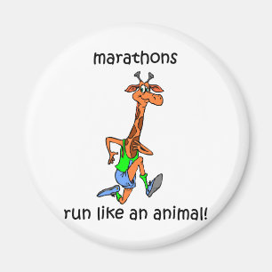 Gullig och rolig maraton magnet