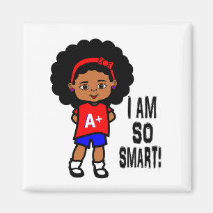 Gullig och smart afrikansk amerikanflickamagnet magnet